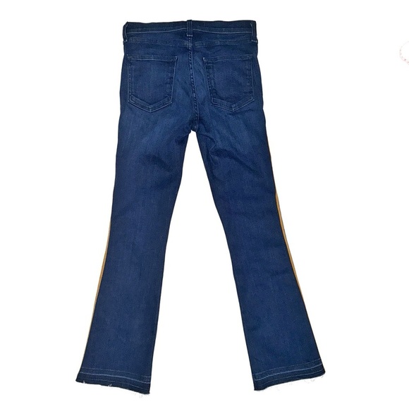 Veronica Beard Carolyn Baby Boot Cut Fray Navy/Gold Jeans Size 26 - Picture 4 of 12